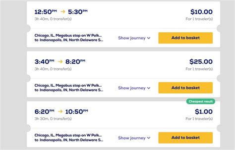 megabus schedule and prices.